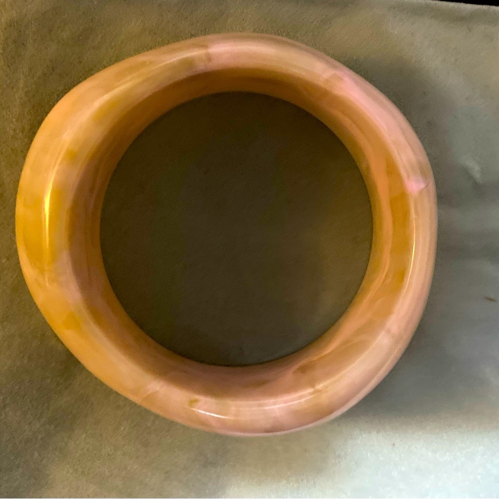Light pink marble like Resin Bangle